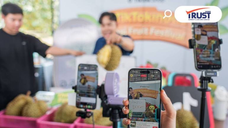 ชูความสำเร็จ ไลฟ์สดขายบน TikTok Shop พาทุเรียนภาคตะวันออกหมดทุกตะกร้า 