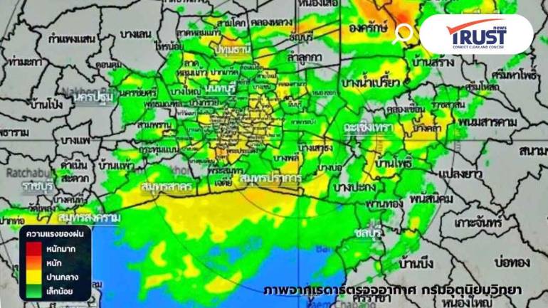 กทม.-ปริมณฑล ภาคกลางตอนล่าง และภาคตะวันออกจะเจอฝนตกหนักอีก 2-3 ชั่วโมง