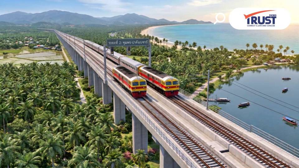 ครม.อนุมัติ รถไฟทางคู่ระยะที่ 2 สายใต้รวม 3 ช่วง หนุนส่งเสริมเศรษฐกิจภาคใต้