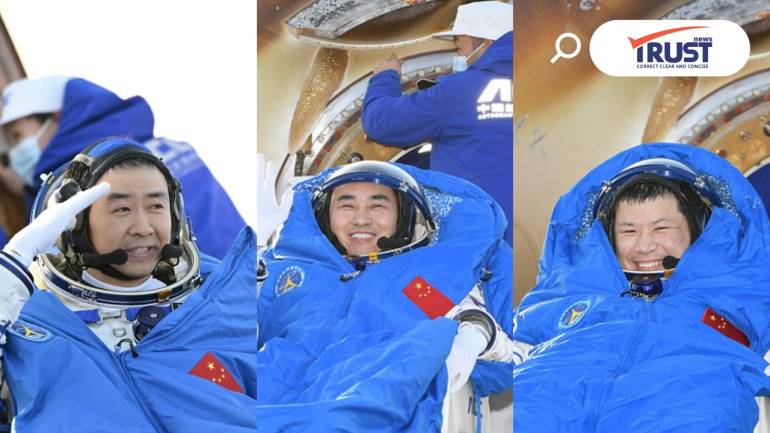 ลูกเรือเสินโจว 20 สิ้นสุดภารกิจยาวนานบนสถานีอวกาศเทียนกง กลับถึงโลกแล้ว