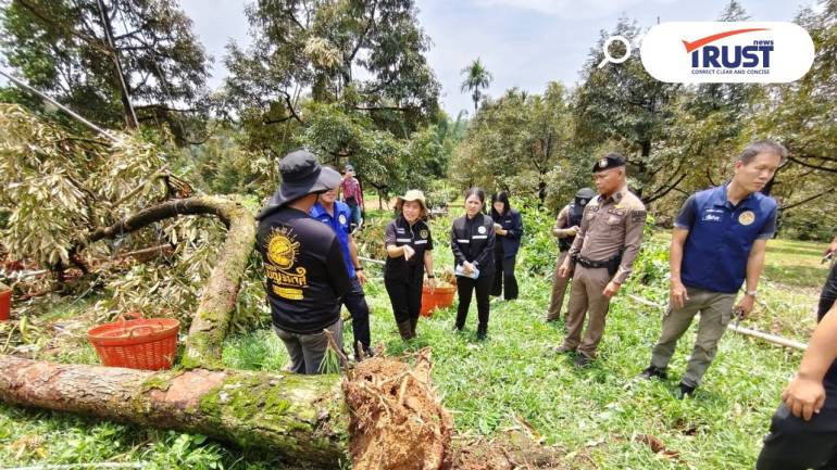 รมว.เกษตรฯ สั่งช่วยเกษตกรสวนทุเรียนจันทบุรี โดนพายุฤดูร้อนถล่มเสียหาย