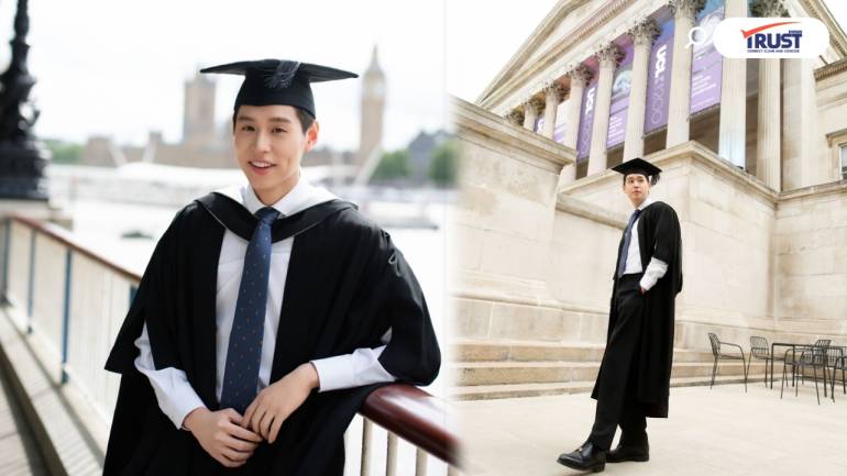 หล่อ เรียนเก่ง “บิวกิ้น” คว้า ป.โท ที่ลอนดอน เพื่อน-ครอบครัวร่วมยินดี
